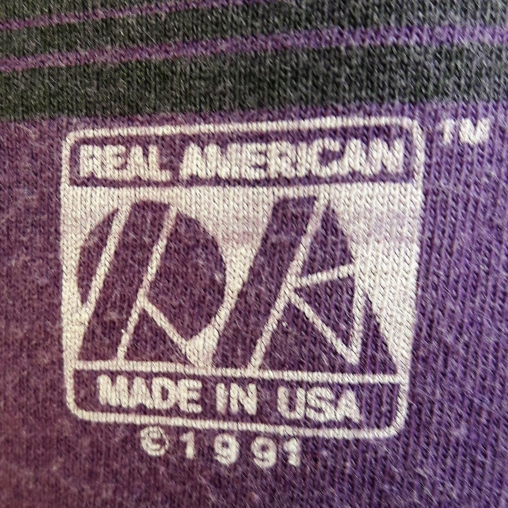 Alaskan Vintage Purple Graphic T Shirt Jerzees 1991 Glitter Mountain Eagle XL - Picture 4 of 6